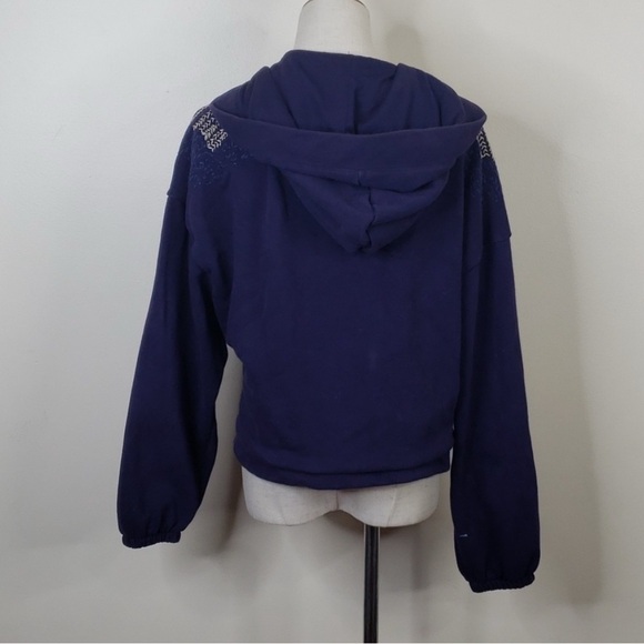 Free People Blue Embroidered Wrap Hoodie - Picture 2 of 3